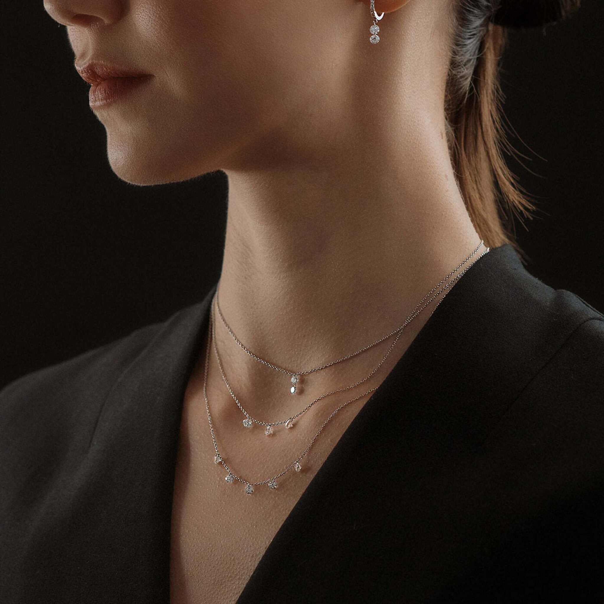 Aresa New York - Lessing No. 5 Necklaces - 18K Rose Gold with 1.00 cts. of Diamonds
