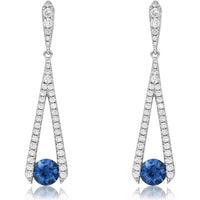 London Blue Topaz and Diamond Omakase Earrings in 18K White Gold by Charles Krypell