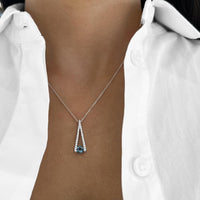 London Blue Topaz and Diamond Omakase Necklace in 18K White Gold by Charles Krypell