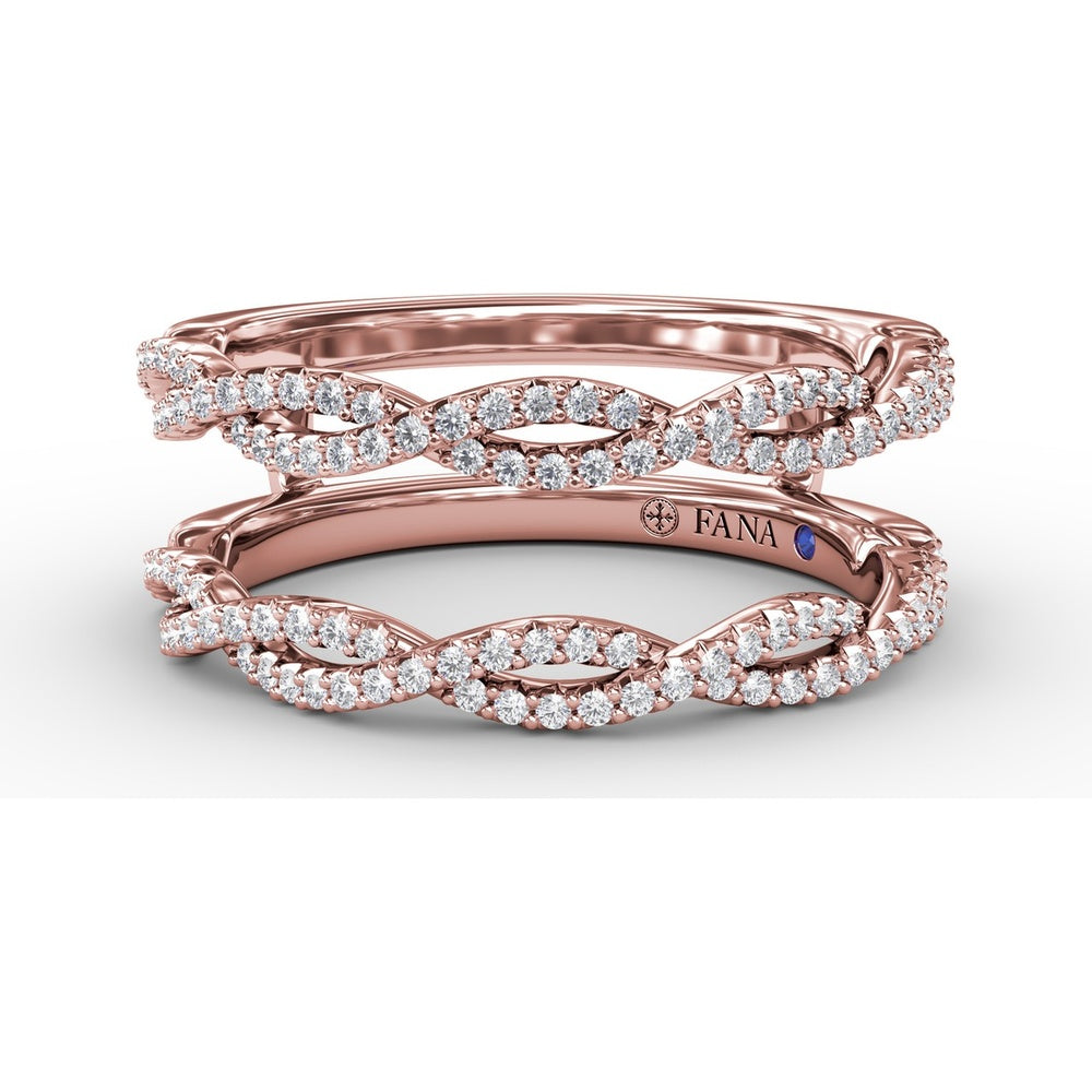 Loose Twist Diamond Insert Ring Enhancer with Round Brilliant Diamonds by Fana - 0.38 Carat Total Diamond Weight