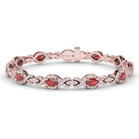 Love Knot Bracelet with Marquise Rubies and Pavé Diamonds - 4.2 Carat Ruby and 1.9 Carat Diamond Total Weight by Fana