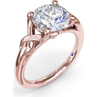 Love Knot Engagement Ring Setting with Pavé Accents by Fana - 0.02 Carat Total Diamond Weight