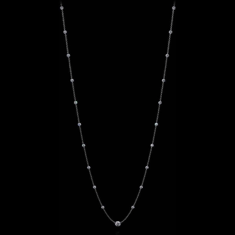 Aresa New York - Lovelace Note A Necklaces - 18K White Gold with 0.30 cts. of Diamonds