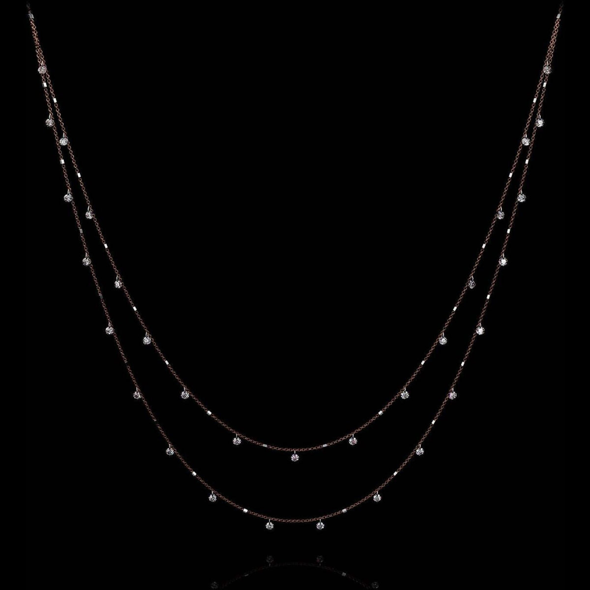 Aresa New York - Lovelace Note B Necklaces - 18K Rose Gold with 2.25 cts. of Diamonds