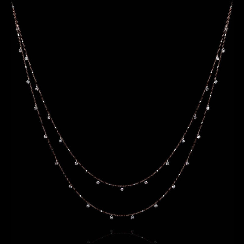 Aresa New York - Lovelace Note B Necklaces - 18K Rose Gold with 2.25 cts. of Diamonds