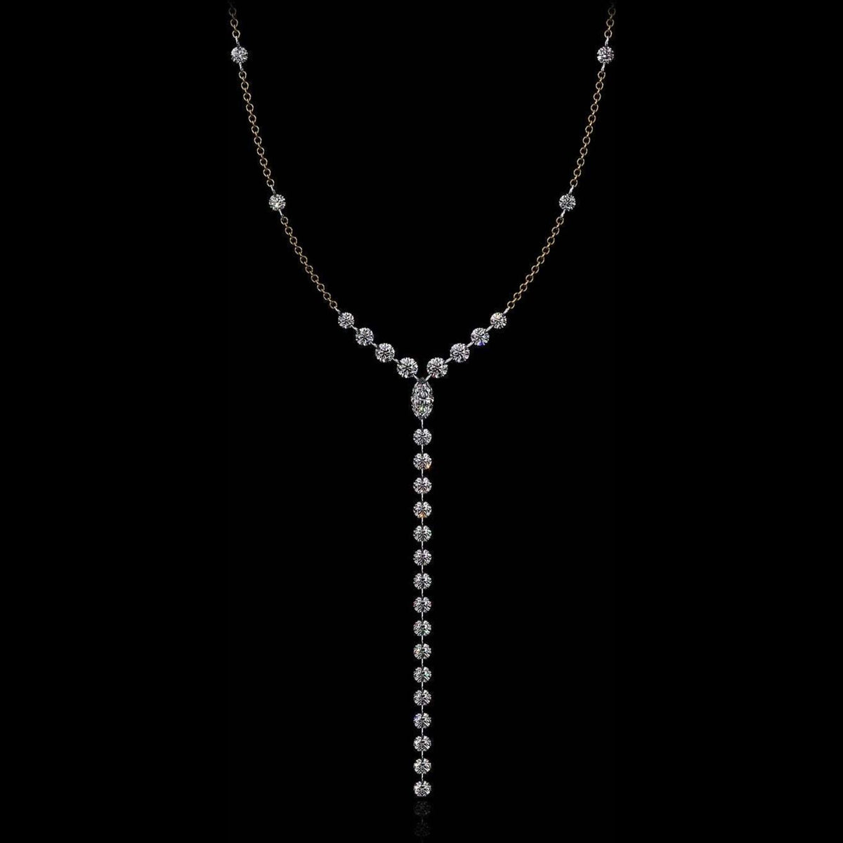 Aresa New York - Lovelace Note C Necklaces - 18K Yellow Gold with 6.40 cts. of Diamonds