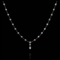 Aresa New York - Lovelace Note D Necklaces - 18K Yellow Gold with 4.10 cts. of Diamonds