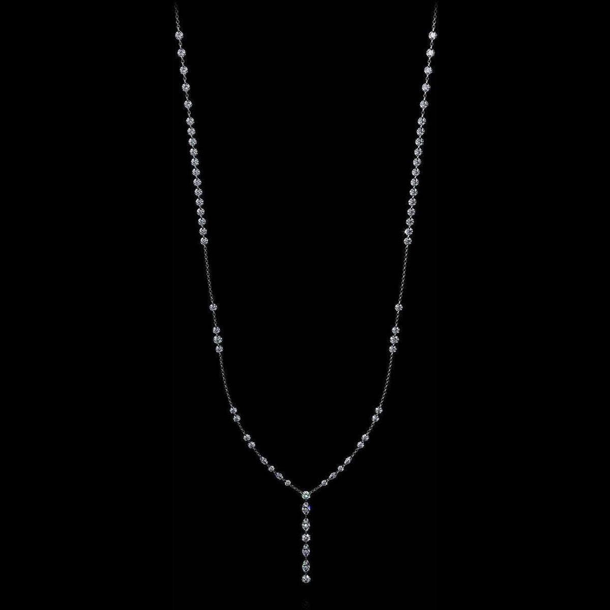 Aresa New York - Lovelace Note E Necklaces - 18K White Gold with 3.15 cts. of Diamonds