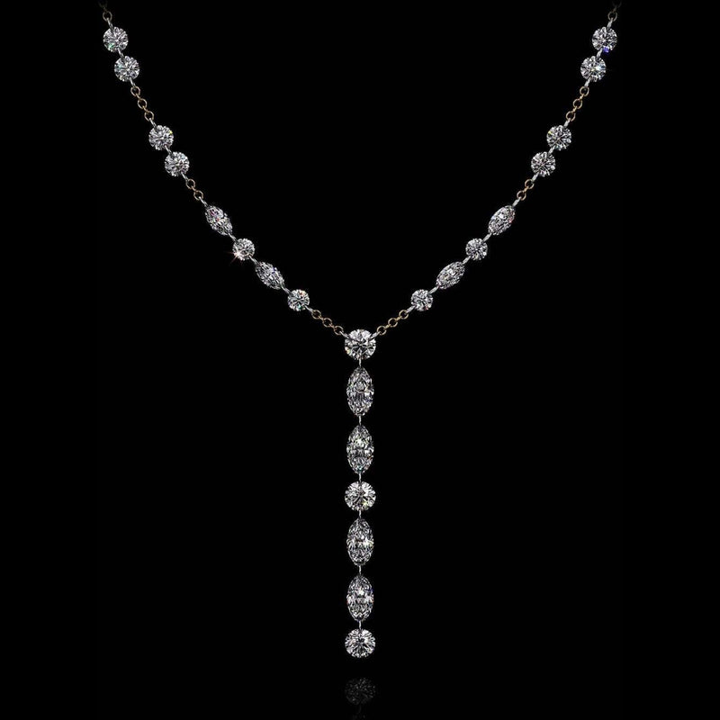 Aresa New York - Lovelace Note E Necklaces - 18K White Gold with 3.15 cts. of Diamonds