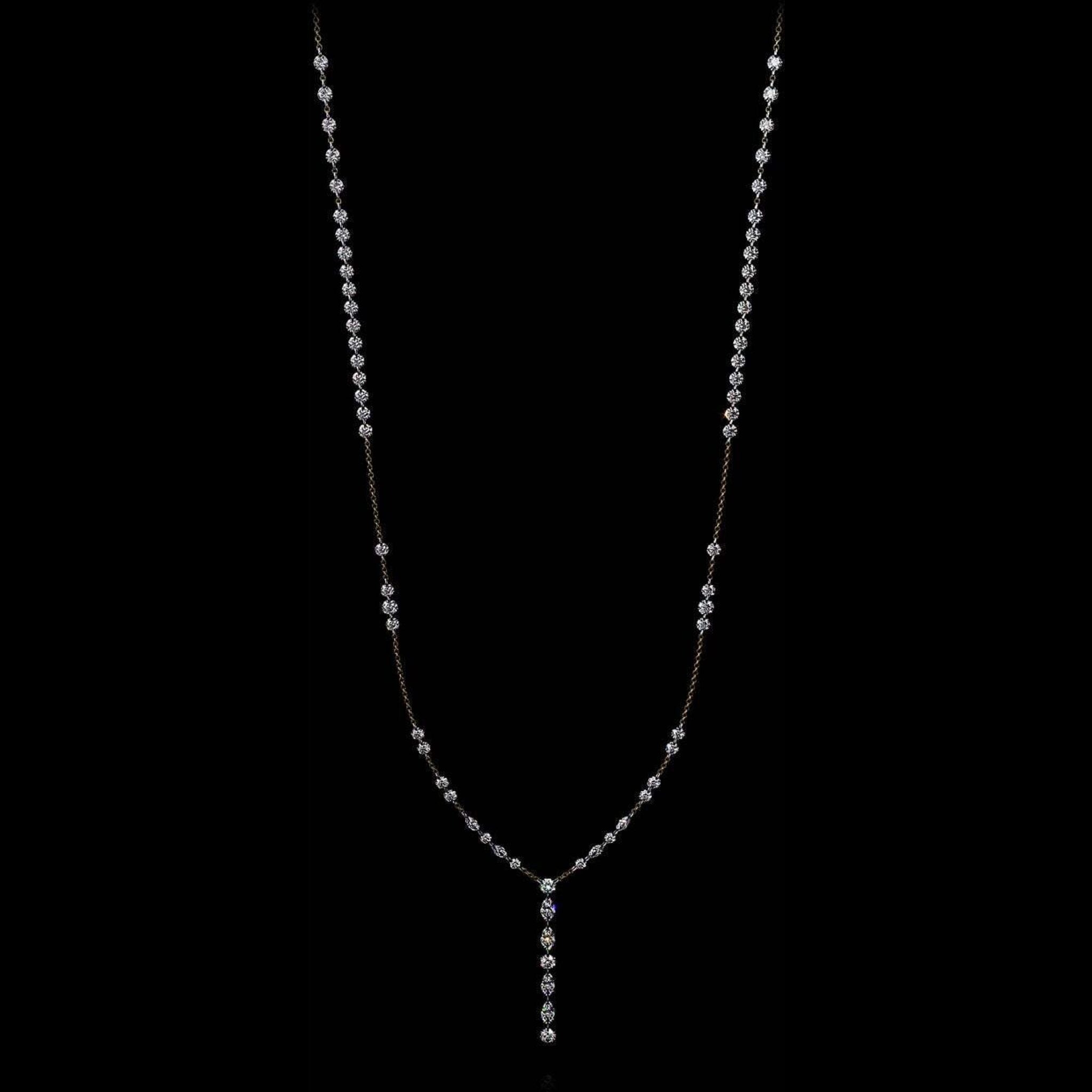 Aresa New York - Lovelace Note E Necklaces - 18K Yellow Gold with 3.15 cts. of Diamonds