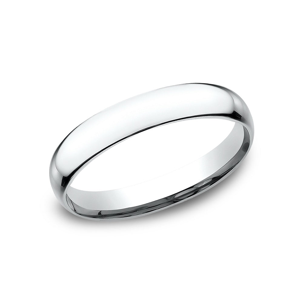 Low Dome Comfort Fit Men's Wedding Band in 14K White Gold - 3mm by Benchmark