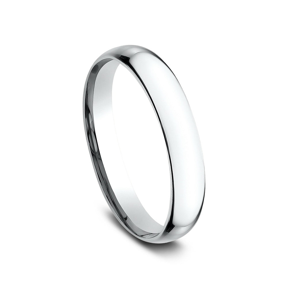 Low Dome Comfort Fit Men's Wedding Band in 14K White Gold - 3mm by Benchmark