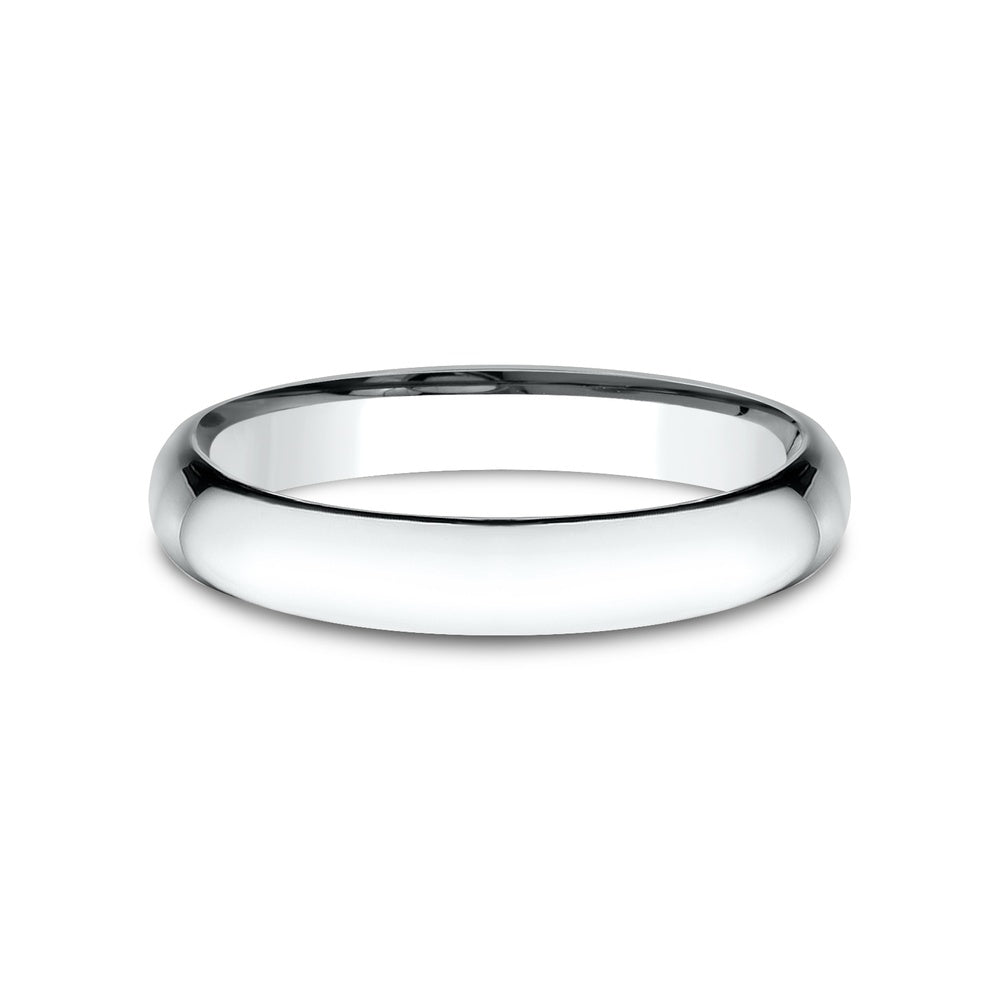 Low Dome Comfort Fit Men's Wedding Band in 14K White Gold - 3mm by Benchmark