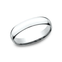 Low Dome Comfort Fit Men's Wedding Band in 14K White Gold - 4mm Width by Benchmark