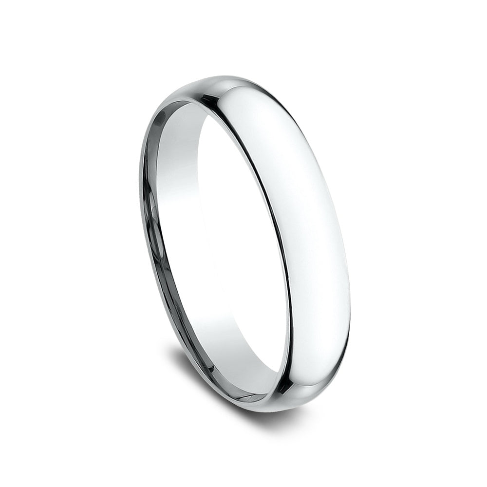 Low Dome Comfort Fit Men's Wedding Band in 14K White Gold - 4mm Width by Benchmark