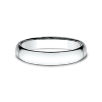 Low Dome Comfort Fit Men's Wedding Band in 14K White Gold - 4mm Width by Benchmark