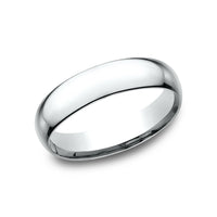 Low Dome Comfort Fit Men's Wedding Band in 14K White Gold - 5mm by Benchmark