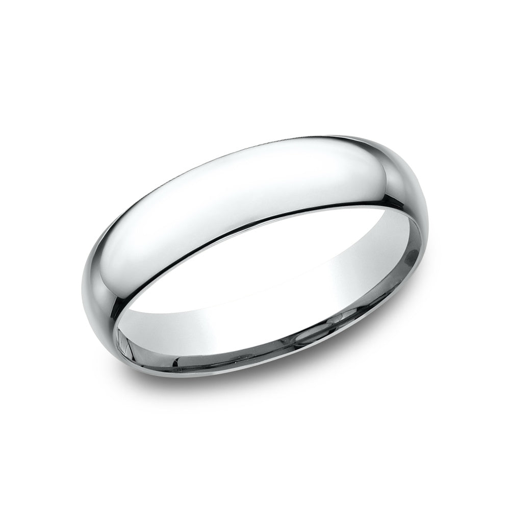 Low Dome Comfort Fit Men's Wedding Band in 14K White Gold - 5mm by Benchmark