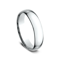 Low Dome Comfort Fit Men's Wedding Band in 14K White Gold - 5mm by Benchmark