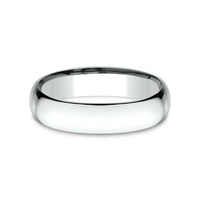 Low Dome Comfort Fit Men's Wedding Band in 14K White Gold - 5mm by Benchmark