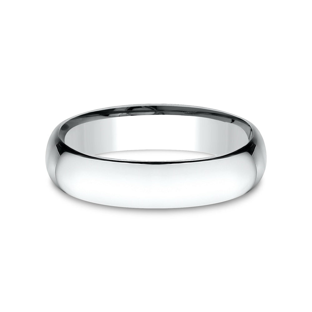 Low Dome Comfort Fit Men's Wedding Band in 14K White Gold - 5mm by Benchmark