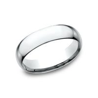 Low Dome Comfort Fit Men's Wedding Band in 14K White Gold - 6mm Width by Benchmark