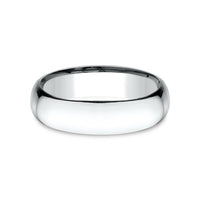 Low Dome Comfort Fit Men's Wedding Band in 14K White Gold - 6mm Width by Benchmark