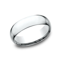 Low Dome Comfort Fit Men's Wedding Band in 14K White Gold - 7mm by Benchmark
