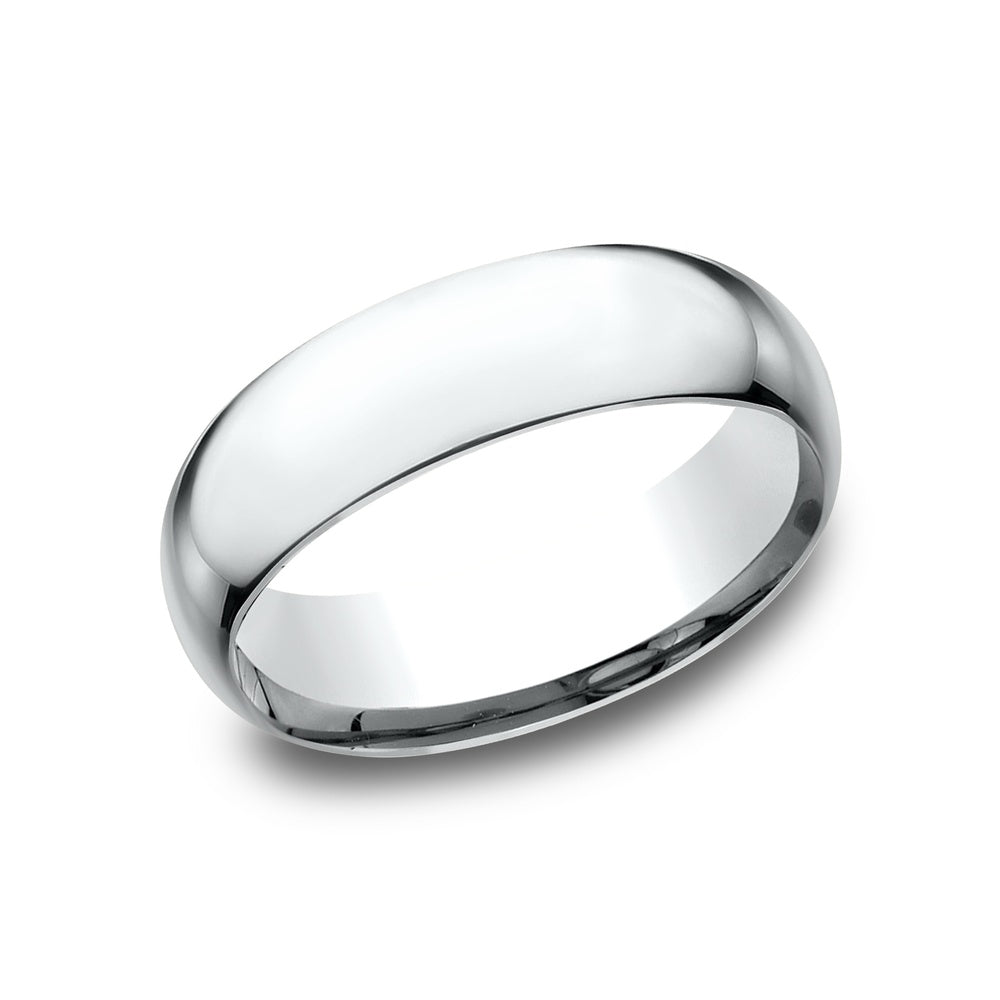 Low Dome Comfort Fit Men's Wedding Band in 14K White Gold - 7mm by Benchmark
