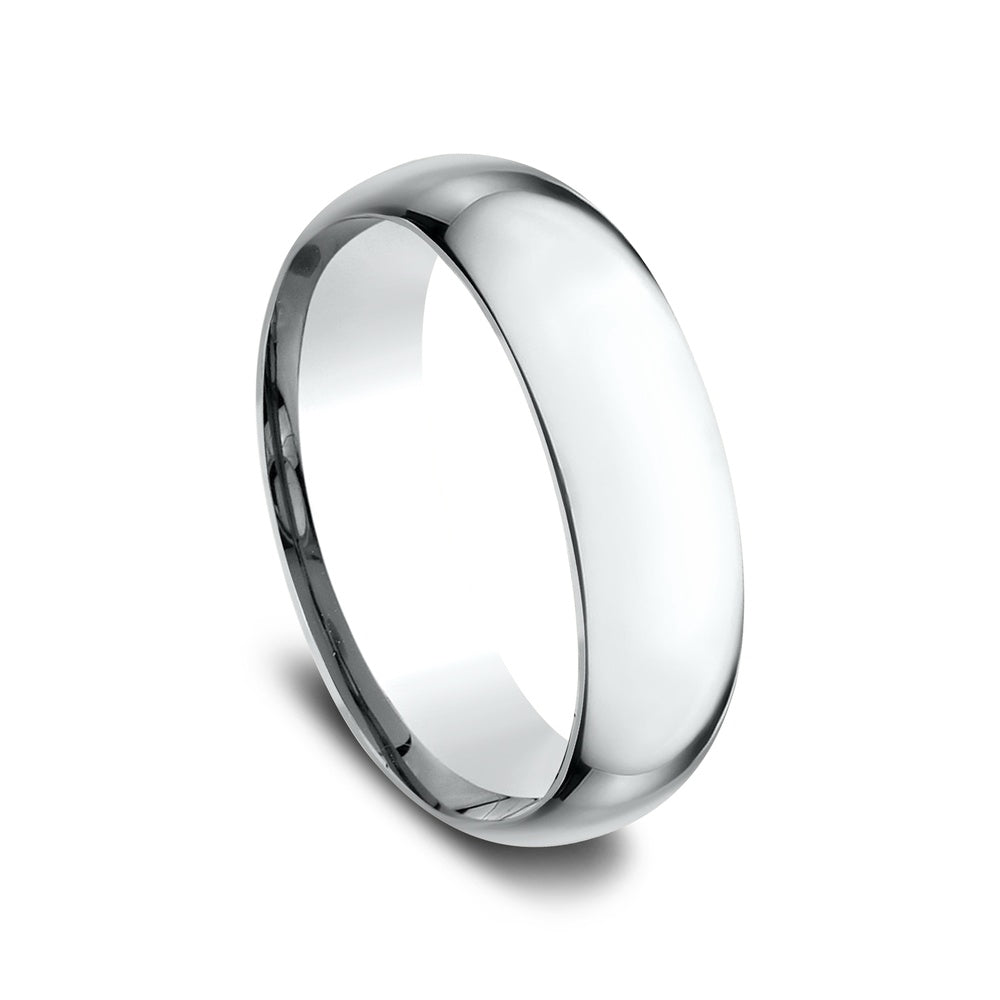 Low Dome Comfort Fit Men's Wedding Band in 14K White Gold - 7mm by Benchmark