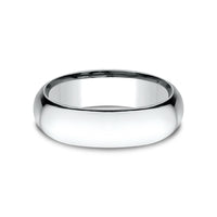 Low Dome Comfort Fit Men's Wedding Band in 14K White Gold - 7mm by Benchmark