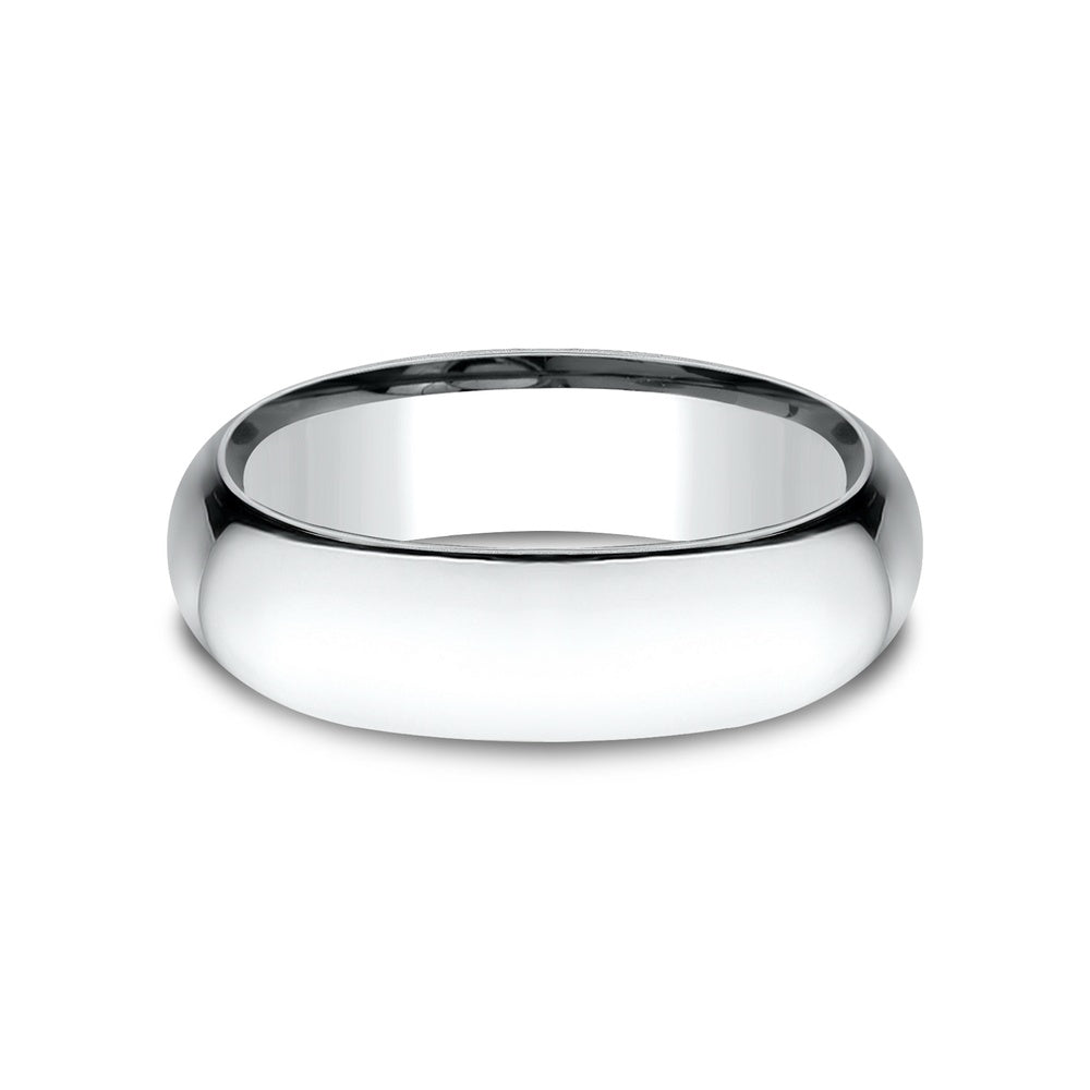 Low Dome Comfort Fit Men's Wedding Band in 14K White Gold - 7mm by Benchmark