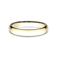 Low Dome Comfort Fit Men's Wedding Band in 14K Yellow Gold - 3mm Width by Benchmark