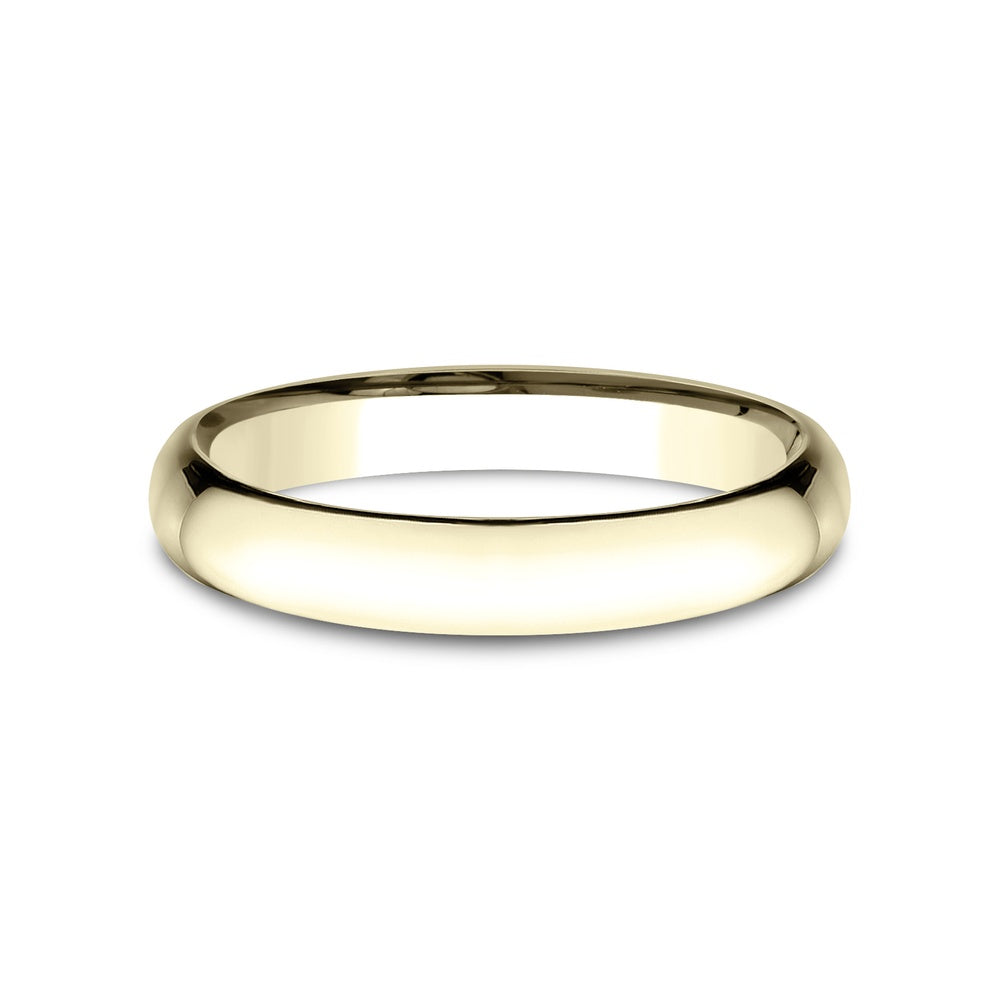 Low Dome Comfort Fit Men's Wedding Band in 14K Yellow Gold - 3mm Width by Benchmark