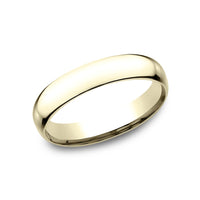 Low Dome Comfort Fit Men's Wedding Band in 14K Yellow Gold - 4mm by Benchmark