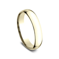 Low Dome Comfort Fit Men's Wedding Band in 14K Yellow Gold - 4mm by Benchmark