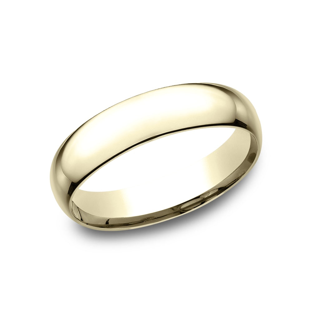 Low Dome Comfort Fit Men's Wedding Band in 14K Yellow Gold - 5mm Width by Benchmark
