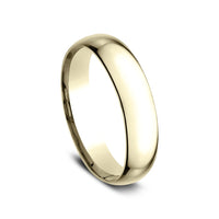 Low Dome Comfort Fit Men's Wedding Band in 14K Yellow Gold - 5mm Width by Benchmark