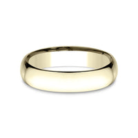 Low Dome Comfort Fit Men's Wedding Band in 14K Yellow Gold - 5mm Width by Benchmark