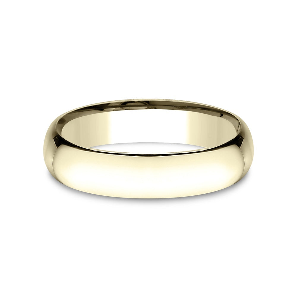 Low Dome Comfort Fit Men's Wedding Band in 14K Yellow Gold - 5mm Width by Benchmark