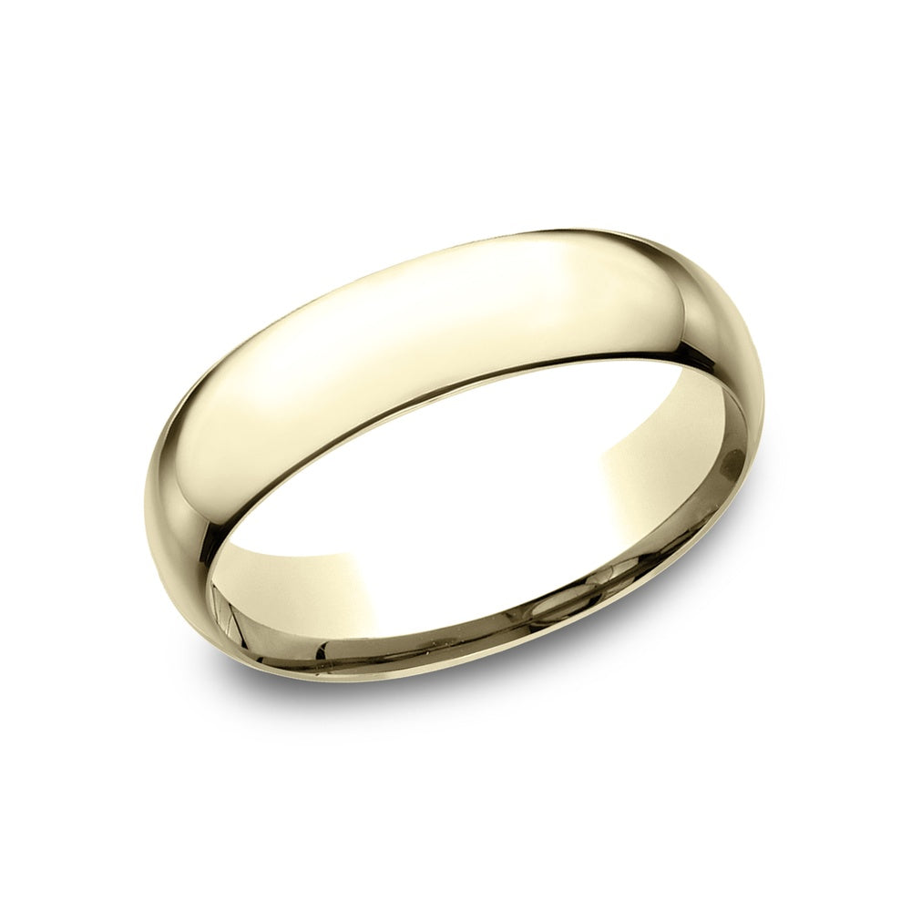 Low Dome Comfort Fit Men's Wedding Band in 14K Yellow Gold - 6mm Width by Benchmark