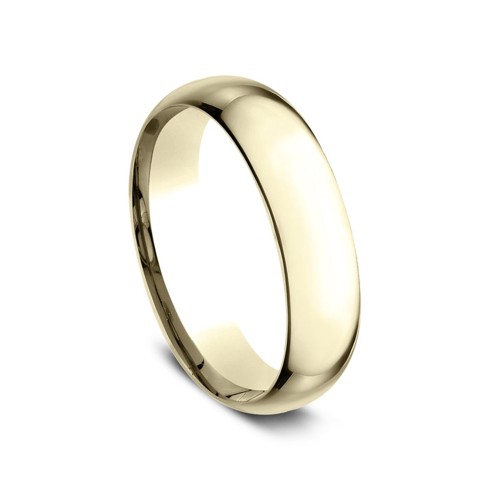 Low Dome Comfort Fit Men's Wedding Band in 14K Yellow Gold - 6mm Width by Benchmark