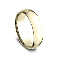 Low Dome Comfort Fit Men's Wedding Band in 14K Yellow Gold - 7mm Width by Benchmark