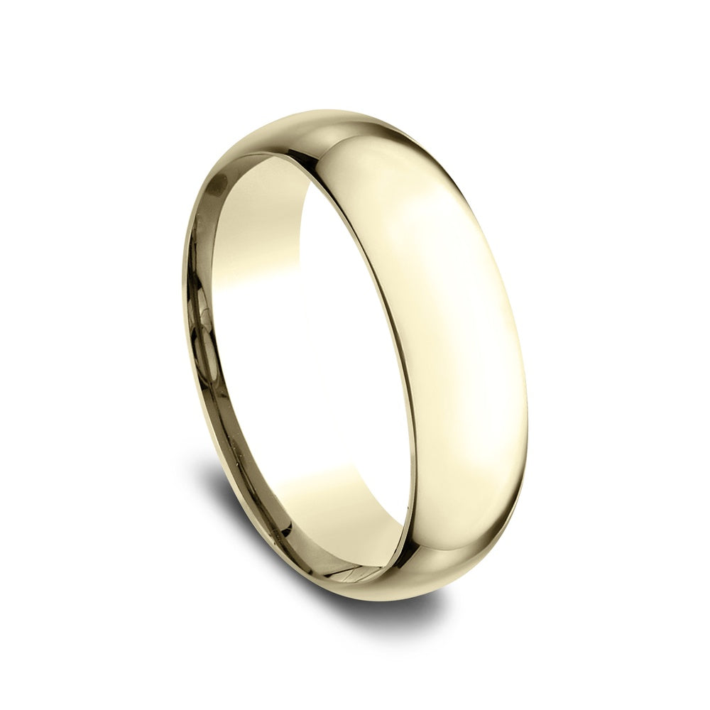 Low Dome Comfort Fit Men's Wedding Band in 14K Yellow Gold - 7mm Width by Benchmark