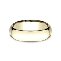 Low Dome Comfort Fit Men's Wedding Band in 14K Yellow Gold - 7mm Width by Benchmark