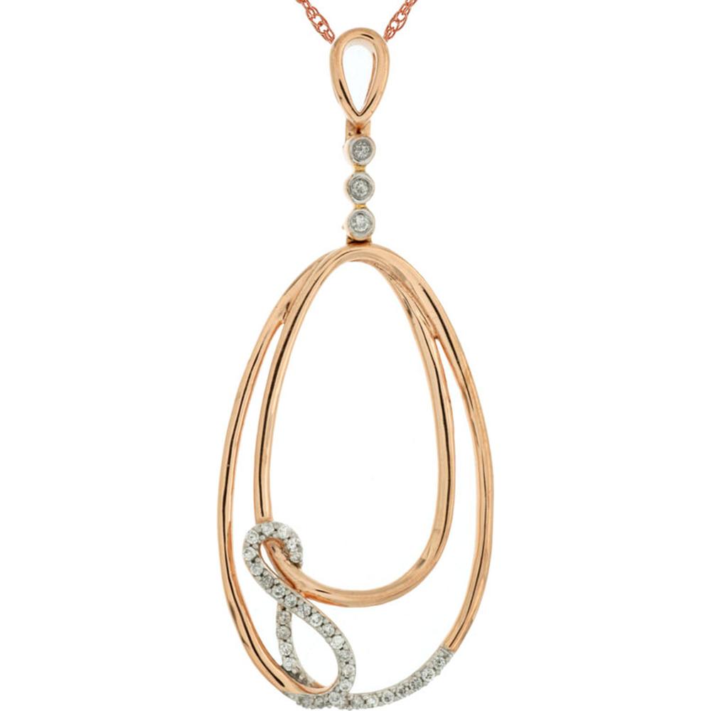 Luxe 14K Rose Gold Diamond Pendant - 0.13 Carat