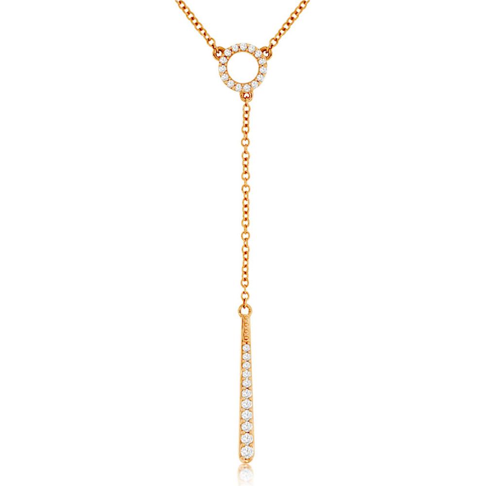Luxe 14K Rose Gold Diamond Pendant Necklace - 0.16 Carat