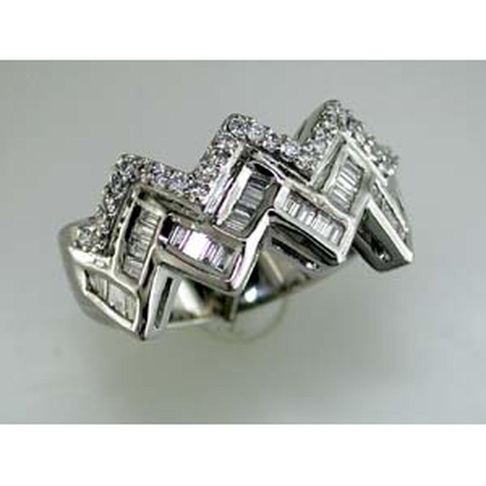 Luxe 14K White Gold Baguette Diamond Ring - 0.70 Carat Total Diamond Weight