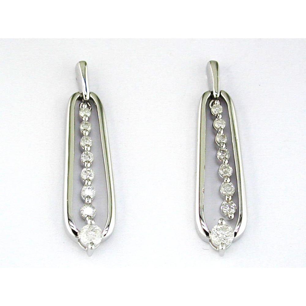 Luxe 14K White Gold Diamond Earrings - 0.50 Carat Total Diamond Weight