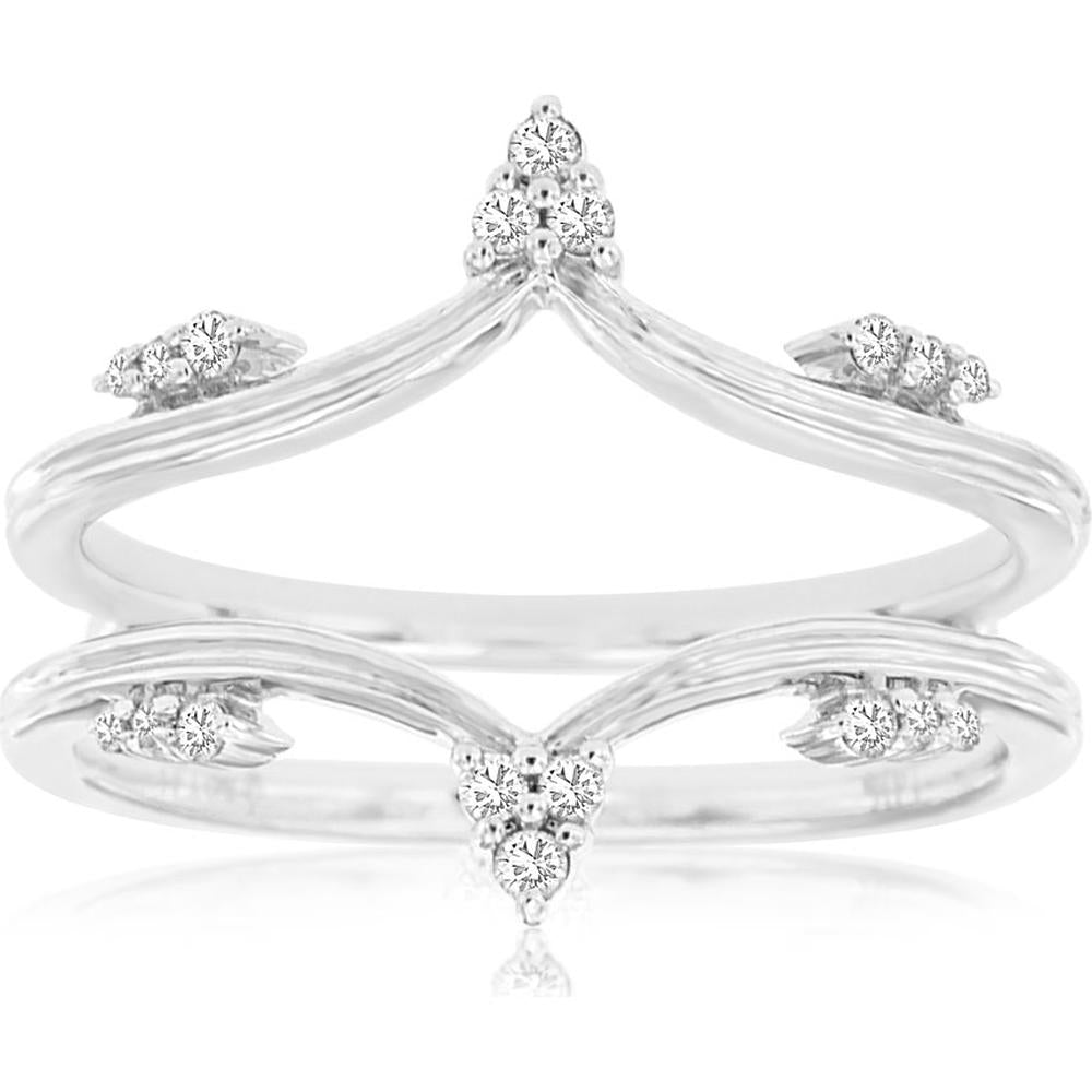 Luxe 14K White Gold Diamond Insert Ring - Timeless Elegance